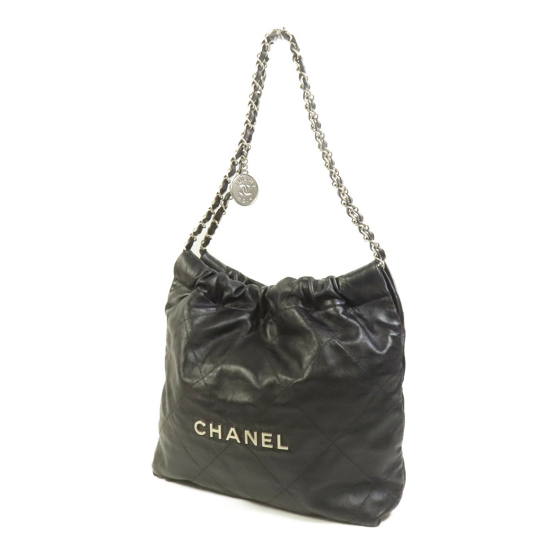 CHANEL 牛皮皮革Chanel 22 Small銀扣鏈帶肩背袋-2