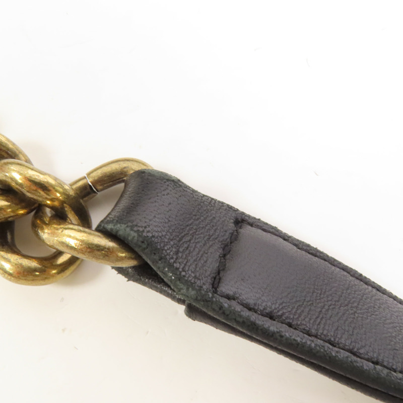 CHANEL 牛皮皮革Boy 28金扣鏈帶肩背袋-18