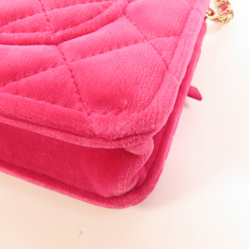 CHANEL 天鵝絨WOC Wallet On Chain金扣鏈帶肩背袋-17