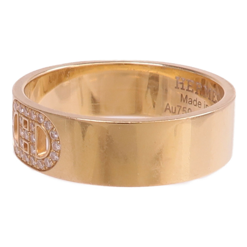 HERMES 18K玫瑰金H d'ancre Ring鑽石戒指Hermes#53/US#6.5-2