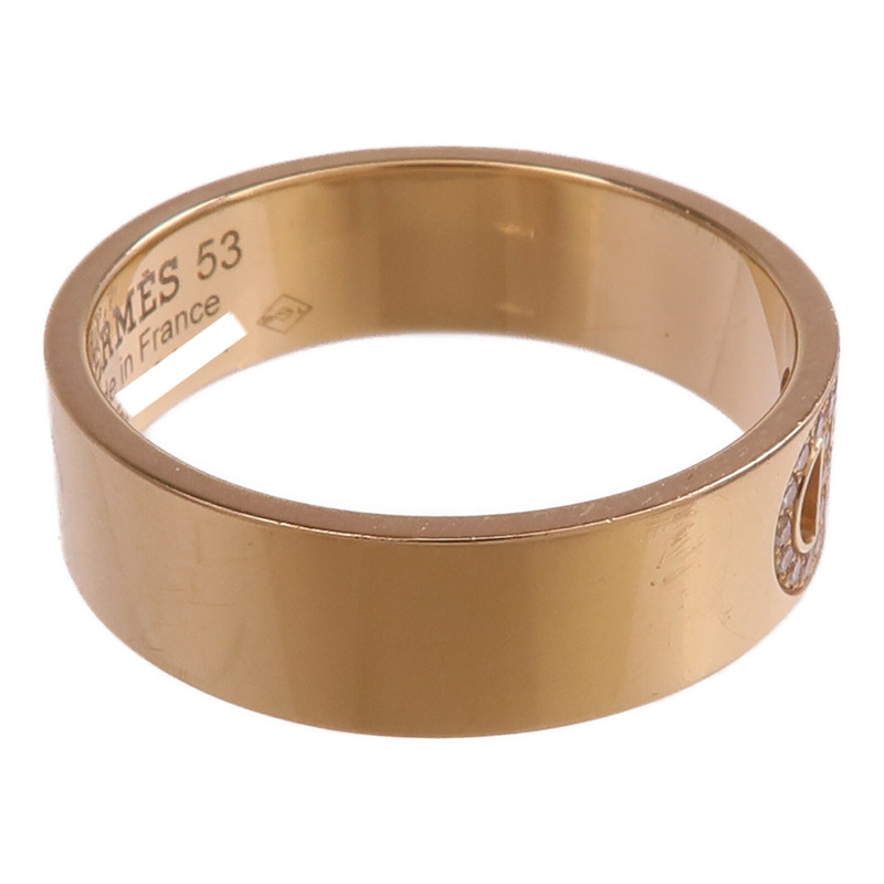 HERMES 18K玫瑰金H d'ancre Ring鑽石戒指Hermes#53/US#6.5-4