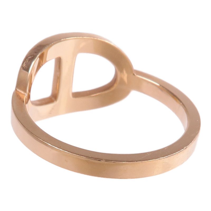 HERMES 18K玫瑰金Chaine d'ancre Contour Ring鑽石戒指Hermes#53/US#6.5-5