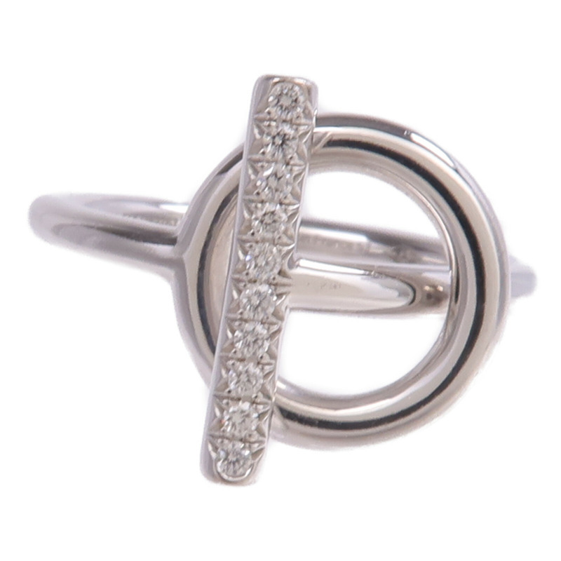 HERMES 18K白金Echappee Ring鑽石戒指Hermes#53/US#6.5-1