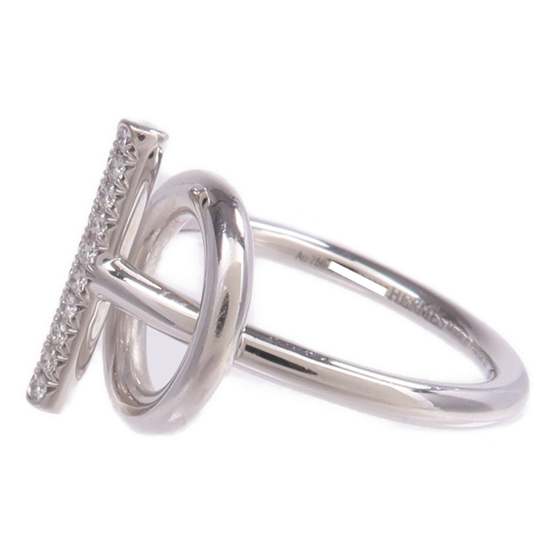 HERMES 18K白金Echappee Ring鑽石戒指Hermes#53/US#6.5-2