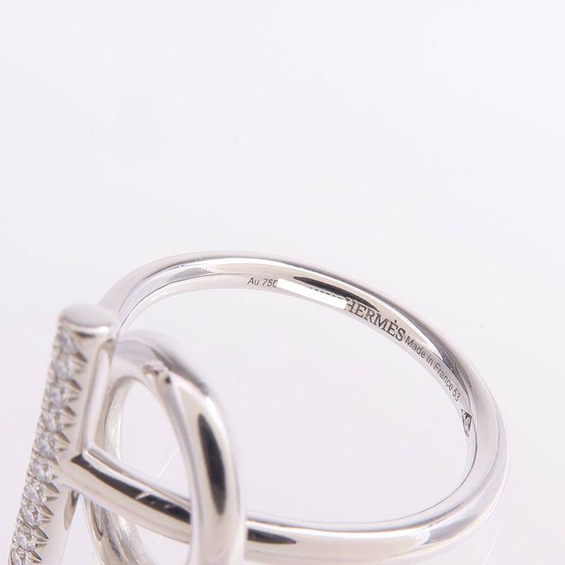 HERMES 18K白金Echappee Ring鑽石戒指Hermes#53/US#6.5-4