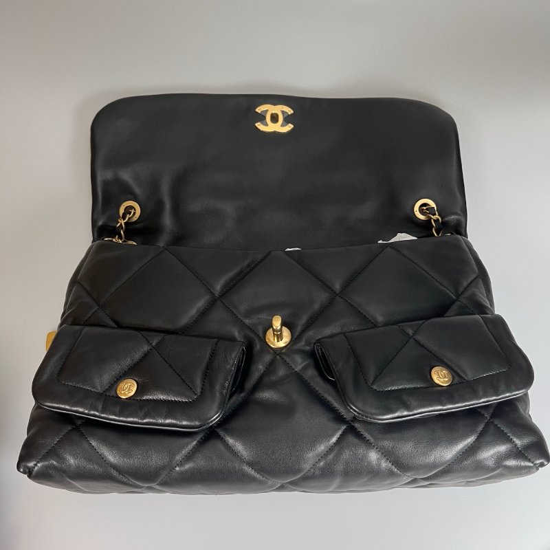 CHANEL HOBO嬉皮包 小牛皮黑 AS5727/晶片款-5