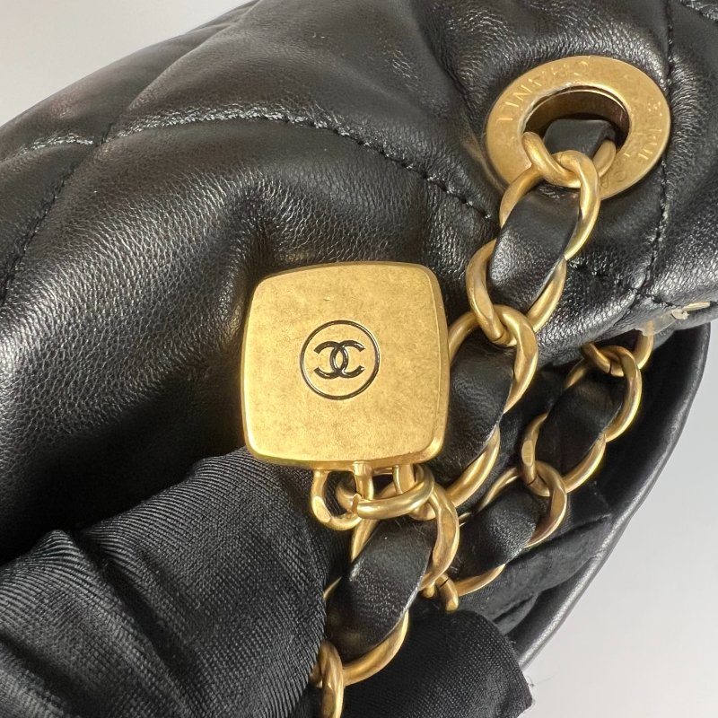 CHANEL HOBO嬉皮包 小牛皮黑 AS5727/晶片款-10