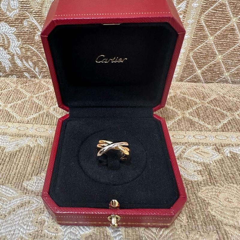 Cartier 750三色金Trinity三環經典款戒指CRB42342-0