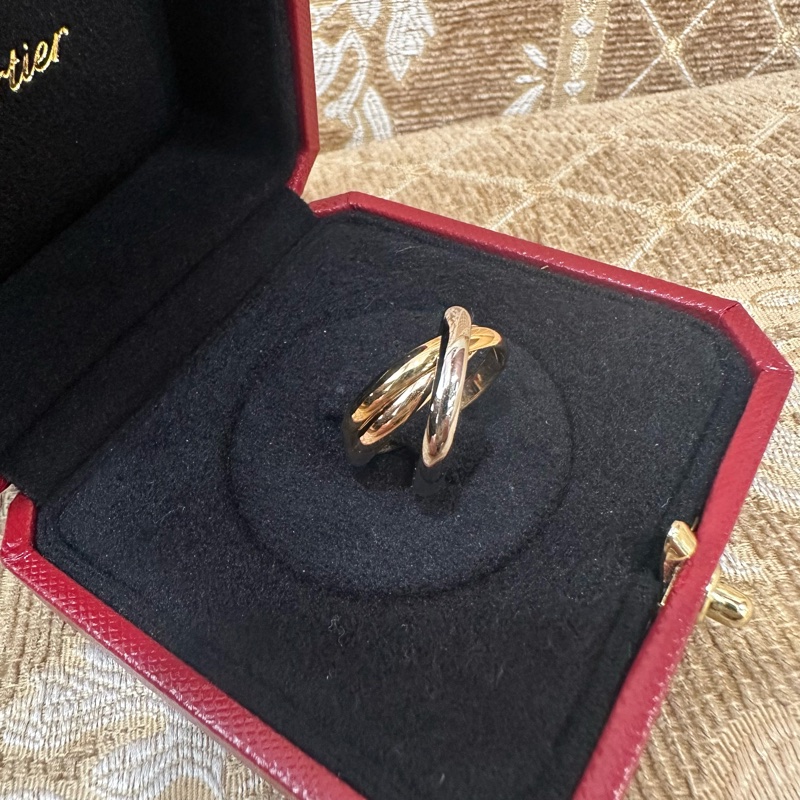 Cartier 750三色金Trinity三環經典款戒指CRB42342-1