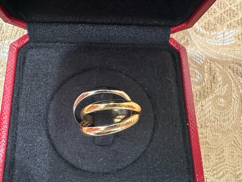 Cartier 750三色金Trinity三環經典款戒指CRB42342-3