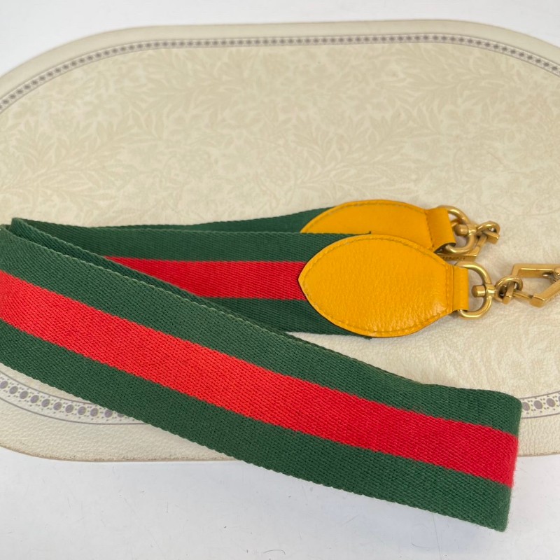 GUCCI古馳 Neo Vintage系列 燙金徽標金屬虎頭老花滿印織物肩帶 帆布拼皮相機包 斜挎包單肩包-14