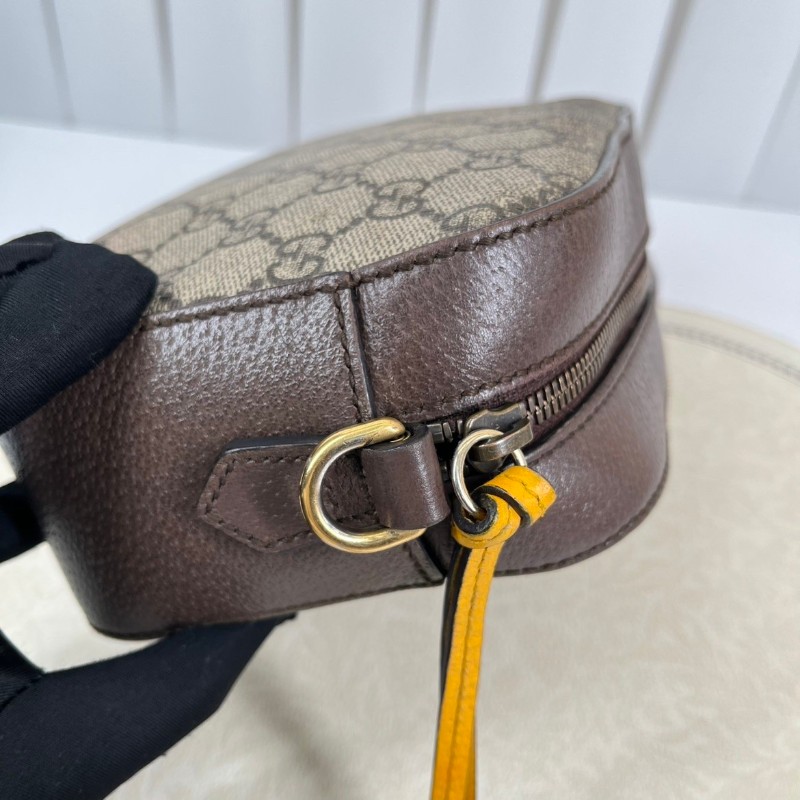 GUCCI古馳 Neo Vintage系列 燙金徽標金屬虎頭老花滿印織物肩帶 帆布拼皮相機包 斜挎包單肩包-16