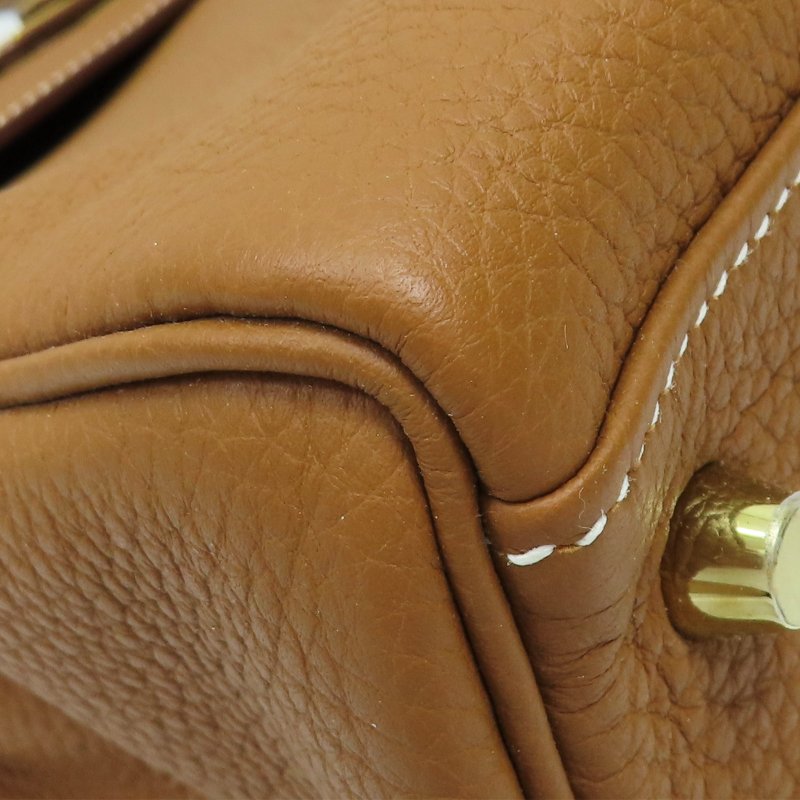 金棕色 Togo牛革 Kelly 32 凱莉包 兩用包 A刻 金扣-5