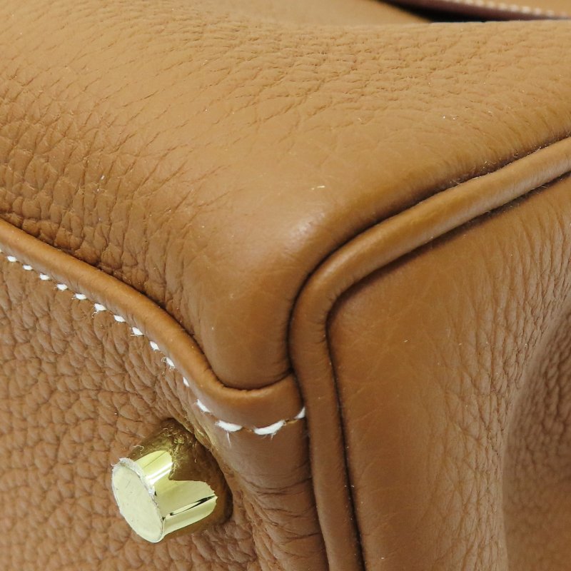 金棕色 Togo牛革 Kelly 32 凱莉包 兩用包 A刻 金扣-6