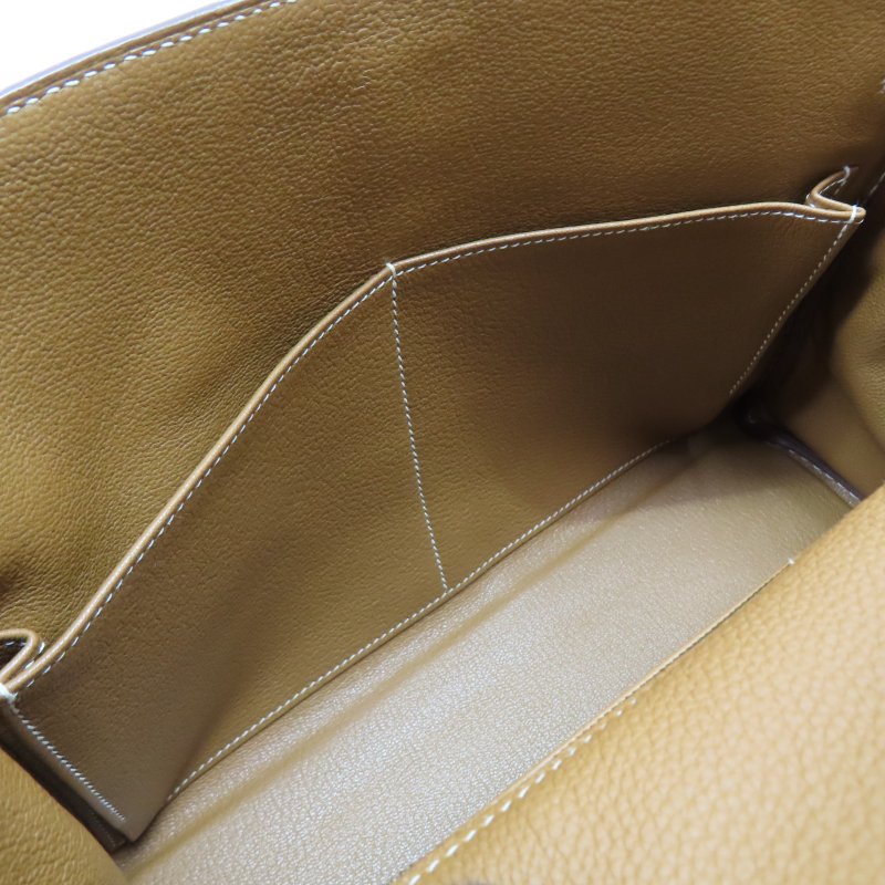 金棕色 Togo牛革 Kelly 32 凱莉包 兩用包 A刻 金扣-9