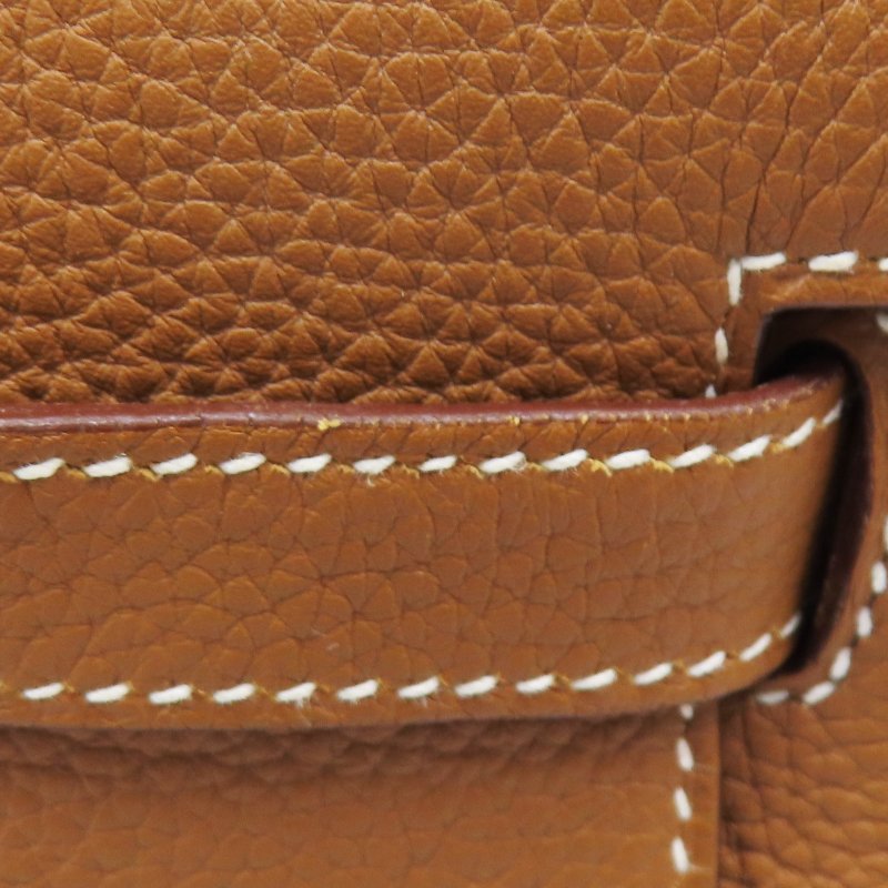 金棕色 Togo牛革 Kelly 32 凱莉包 兩用包 A刻 金扣-15