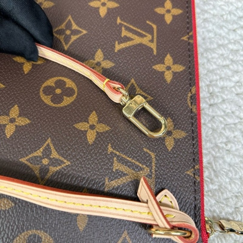 LV路易威登neverfull老花購物袋子母包 經典老花滿印 紅色內裡 手拎單肩腋下包 萬年經典款 實用大容量 日常出街旅遊度假都Ok-14