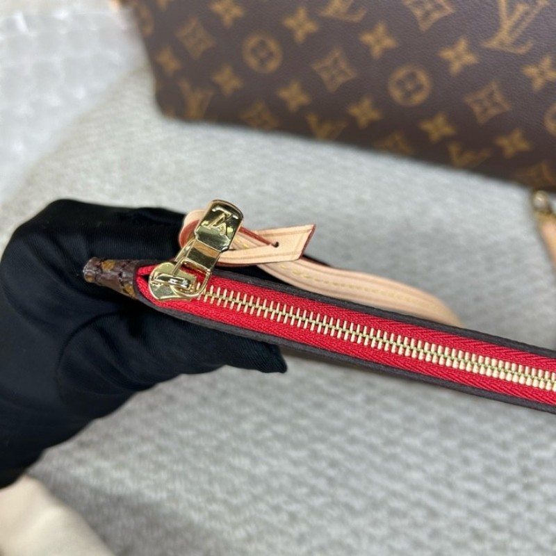 LV路易威登neverfull老花購物袋子母包 經典老花滿印 紅色內裡 手拎單肩腋下包 萬年經典款 實用大容量 日常出街旅遊度假都Ok-15