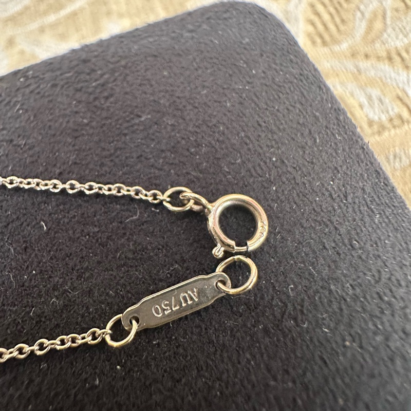 Tiffany 750白K金帶鑽結型鑰匙項鍊-5