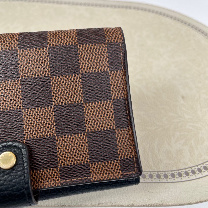 LV路易威登 棋盤格對折錢包 內裡卡位多 可放現金 有隔層 小巧便攜-2
