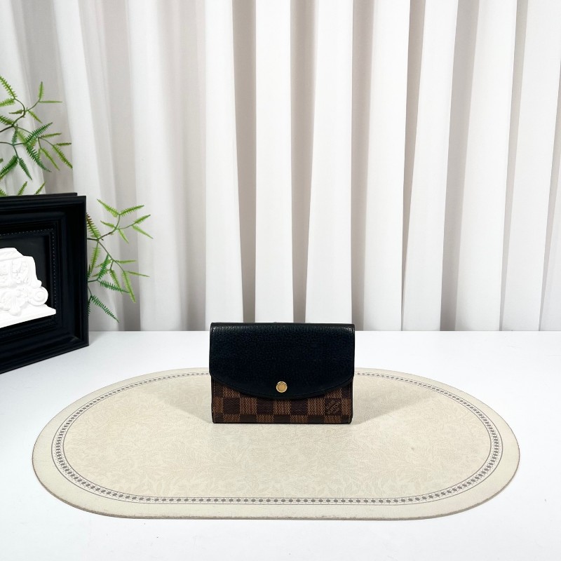 LV路易威登 棋盤格對折錢包 內裡卡位多 可放現金 有隔層 小巧便攜-5