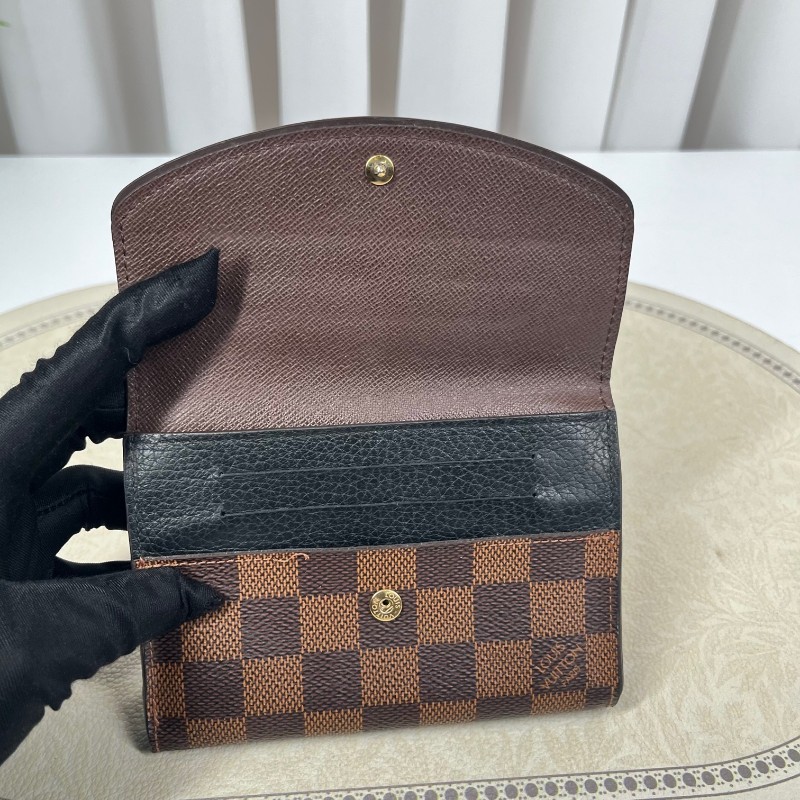 LV路易威登 棋盤格對折錢包 內裡卡位多 可放現金 有隔層 小巧便攜-11