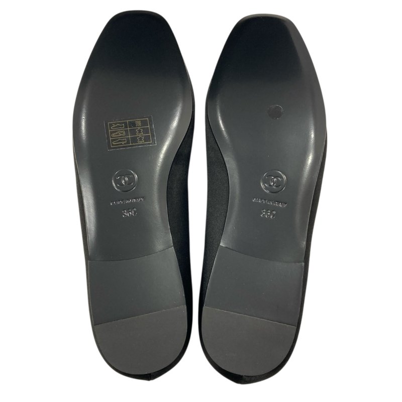 CHANEL 水鑽瑪莉珍鞋 緞面 黑色-8