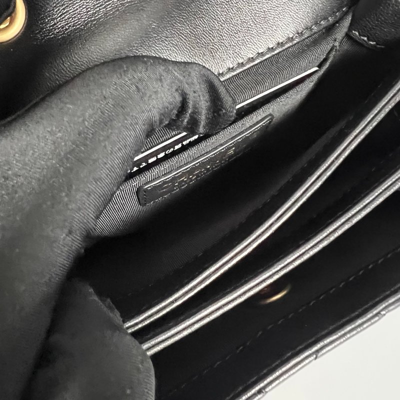 CHANEL 季節款金鍊包羊皮黑 保卡款24開-8