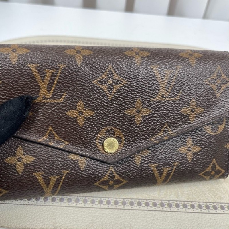 LV路易威登 經典老花搭配豆豆長款信封錢包 內裡整潔 卡位多 容量大-2