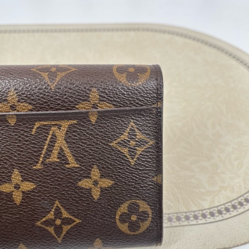 LV路易威登 經典老花搭配豆豆長款信封錢包 內裡整潔 卡位多 容量大-3