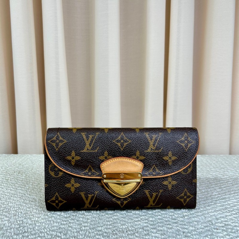 LV路易威登曼哈頓長款三折錢包 內裡卡位多 容量大-5