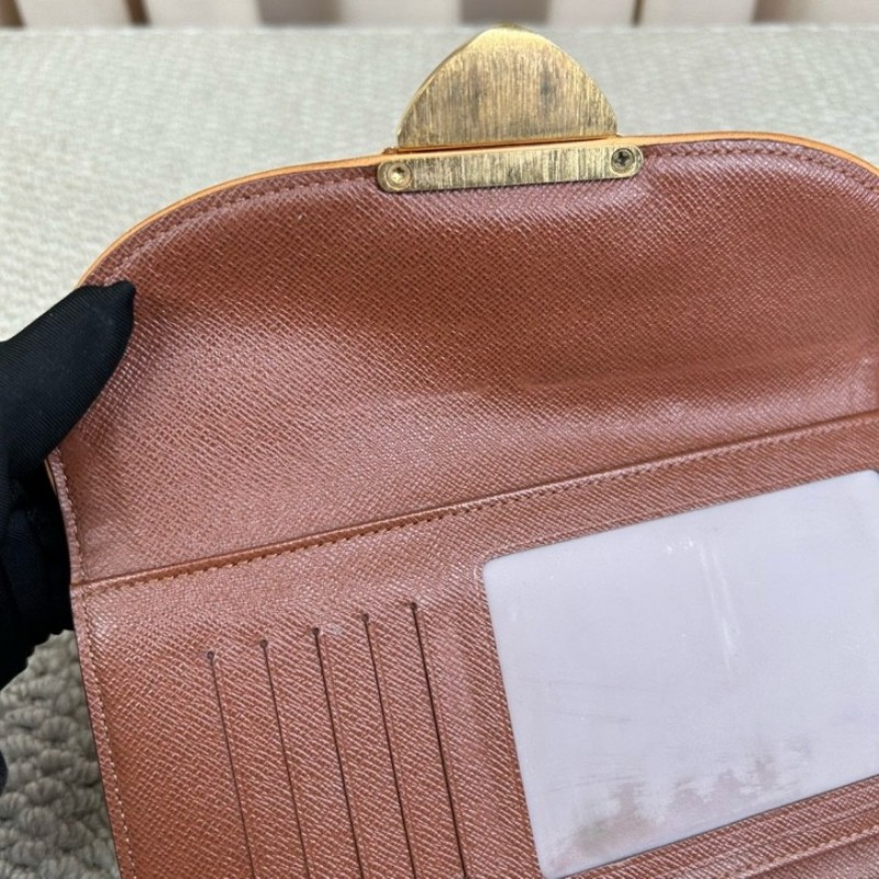 LV路易威登曼哈頓長款三折錢包 內裡卡位多 容量大-17