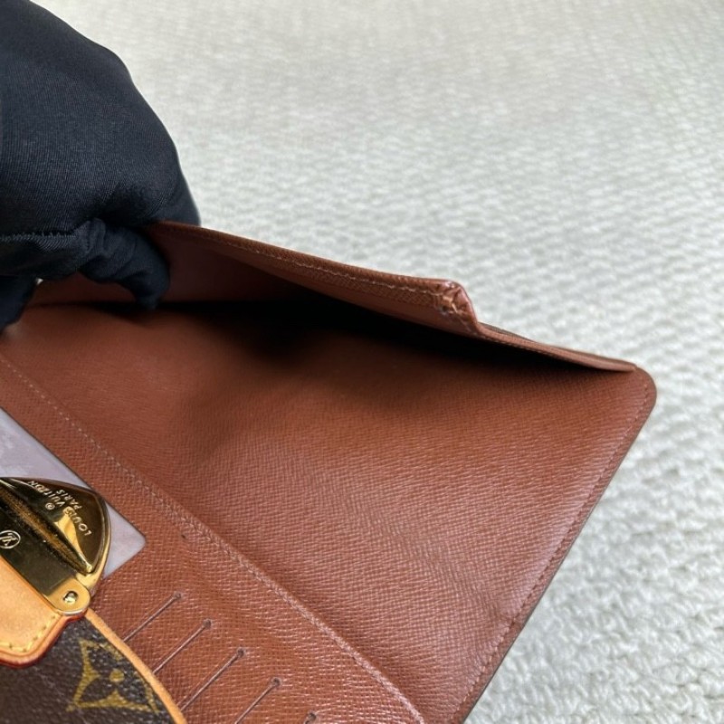 LV路易威登曼哈頓長款三折錢包 內裡卡位多 容量大-20