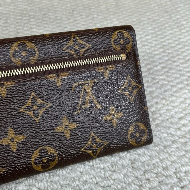 LV路易威登曼哈頓長款三折錢包 內裡卡位多 容量大-24