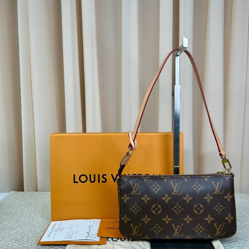 wwh bj LV路易威登老花大麻將包腋下包 經典時尚 老花圖案永不過時 肩背手提皆可 輕鬆搭配各種風格-1