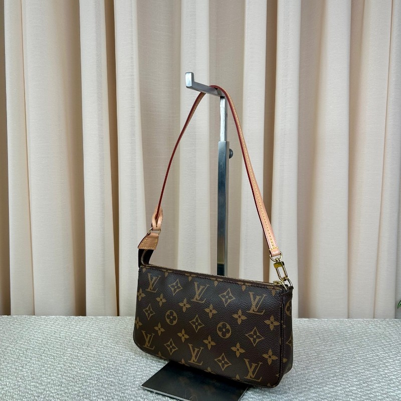 wwh bj LV路易威登老花大麻將包腋下包 經典時尚 老花圖案永不過時 肩背手提皆可 輕鬆搭配各種風格-3