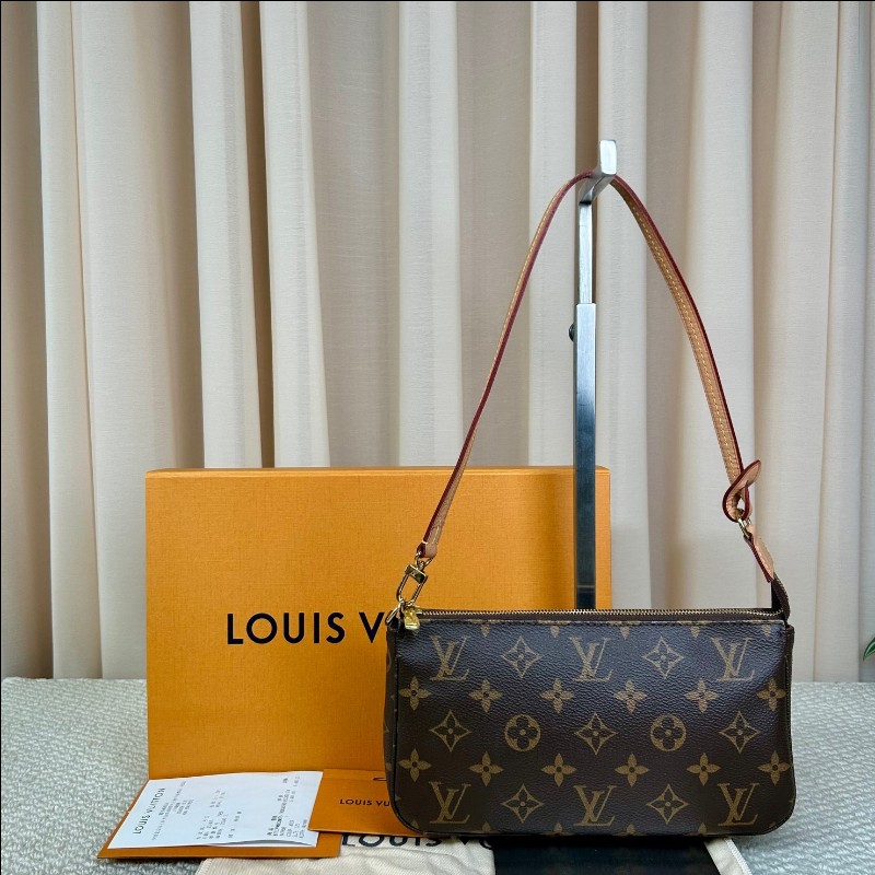 wwh bj LV路易威登老花大麻將包腋下包 經典時尚 老花圖案永不過時 肩背手提皆可 輕鬆搭配各種風格-5