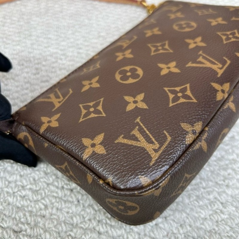wwh bj LV路易威登老花大麻將包腋下包 經典時尚 老花圖案永不過時 肩背手提皆可 輕鬆搭配各種風格-11