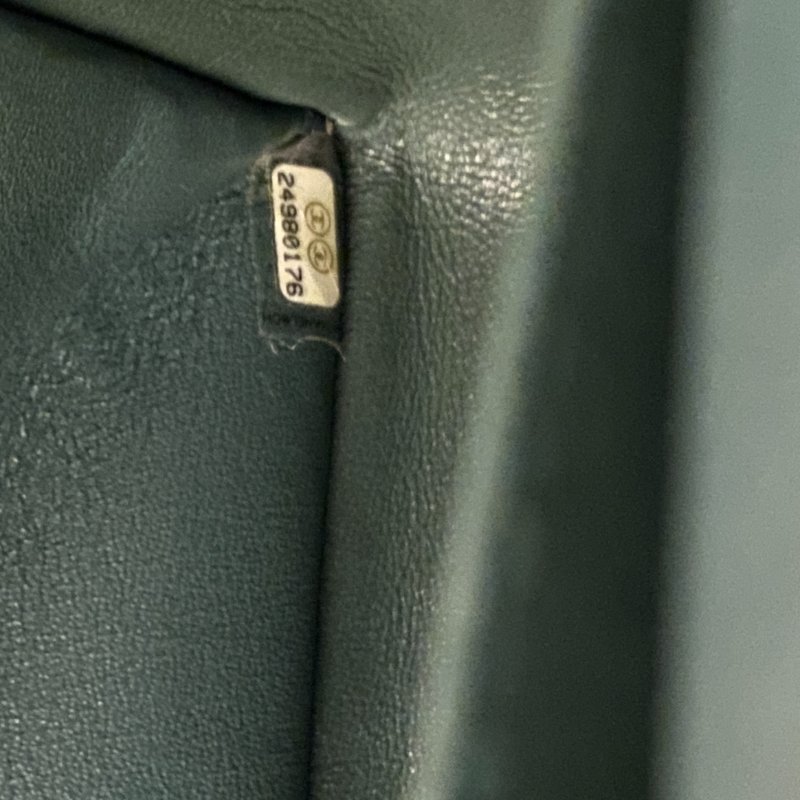 香奈兒 Chanel Jumbo Classic Flap CF 淡綠色 菱格紋 魚子醬皮 Caviar 雙蓋 雙蓋頭 口蓋包 翻蓋包 鏈條包 肩背包 斜背包 淡金扣-8