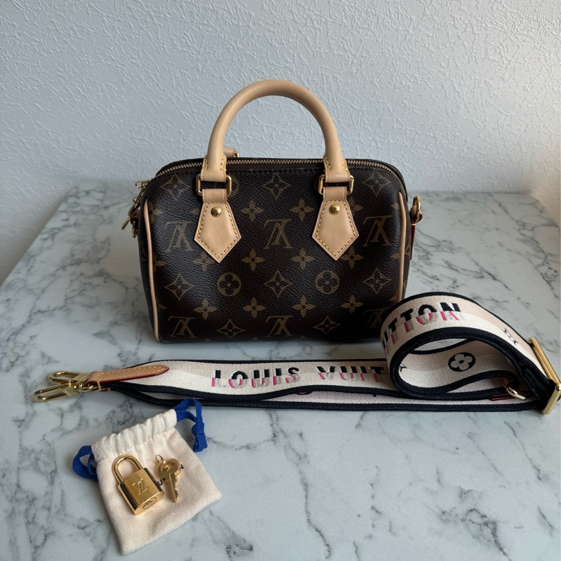 LV花紋speedy20黑米背帶款❤️‍🔥超夯❤️‍🔥-0