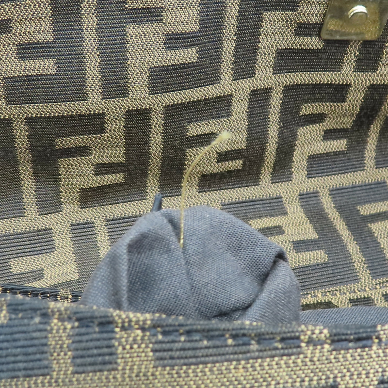 紫紅/棕色 帆布 牛皮 Borsa Chef 肩背包【FENDI 芬迪】 8BR445-15