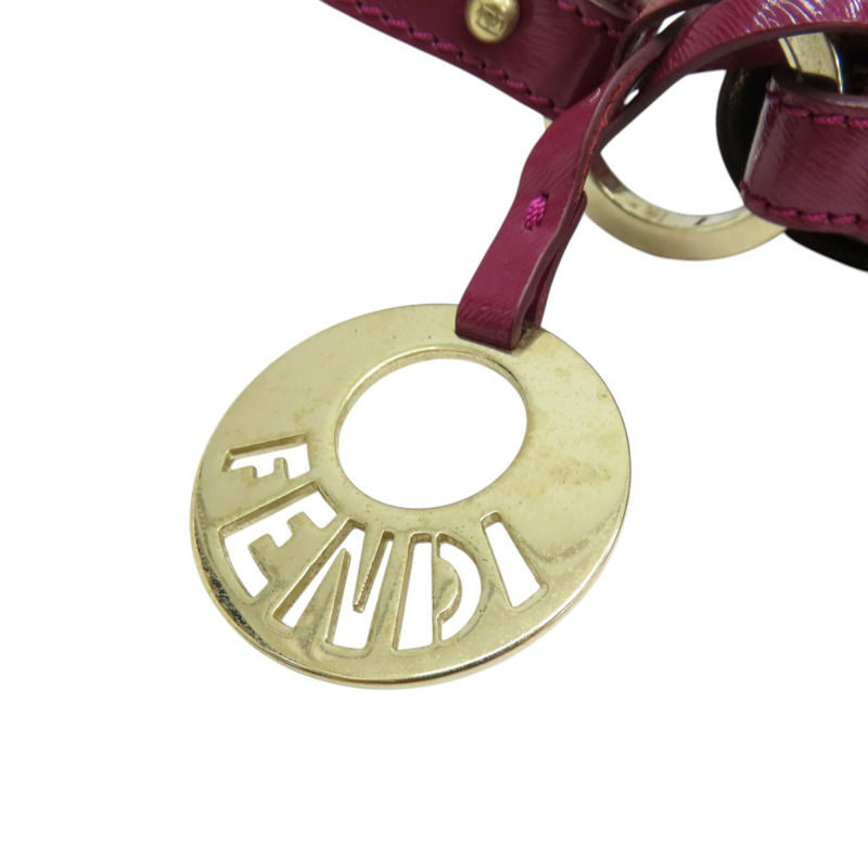 紫紅/棕色 帆布 牛皮 Borsa Chef 肩背包【FENDI 芬迪】 8BR445-16