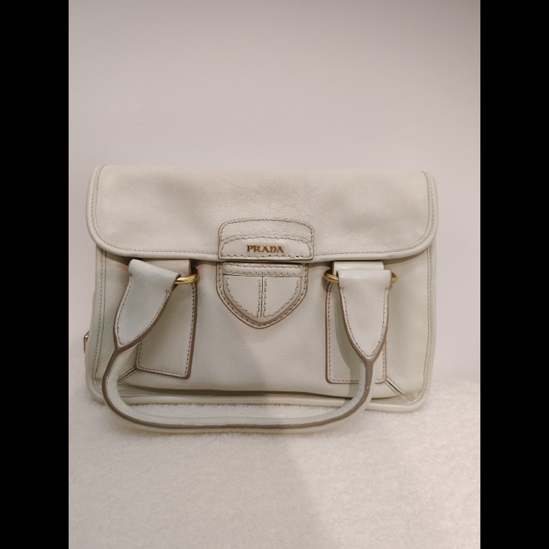 Prada 白色郵差袋-1