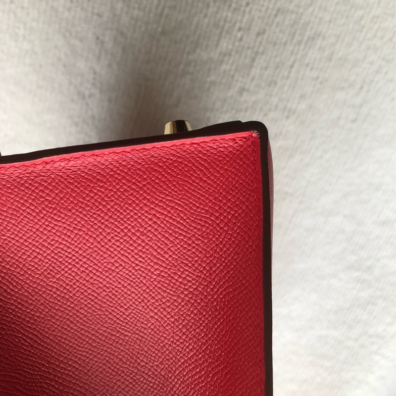 Hermes愛馬仕Kelly28紅色epsom皮金扣O刻-10