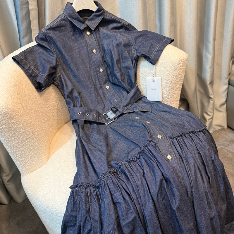 Dior牛仔裙連腰帶-4