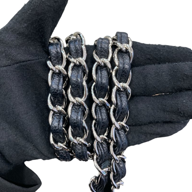 CHANEL 香奈兒 CLASSIC FLAP BAG 30 翻蓋側背包 荔枝牛皮 黑色 銀釦-12