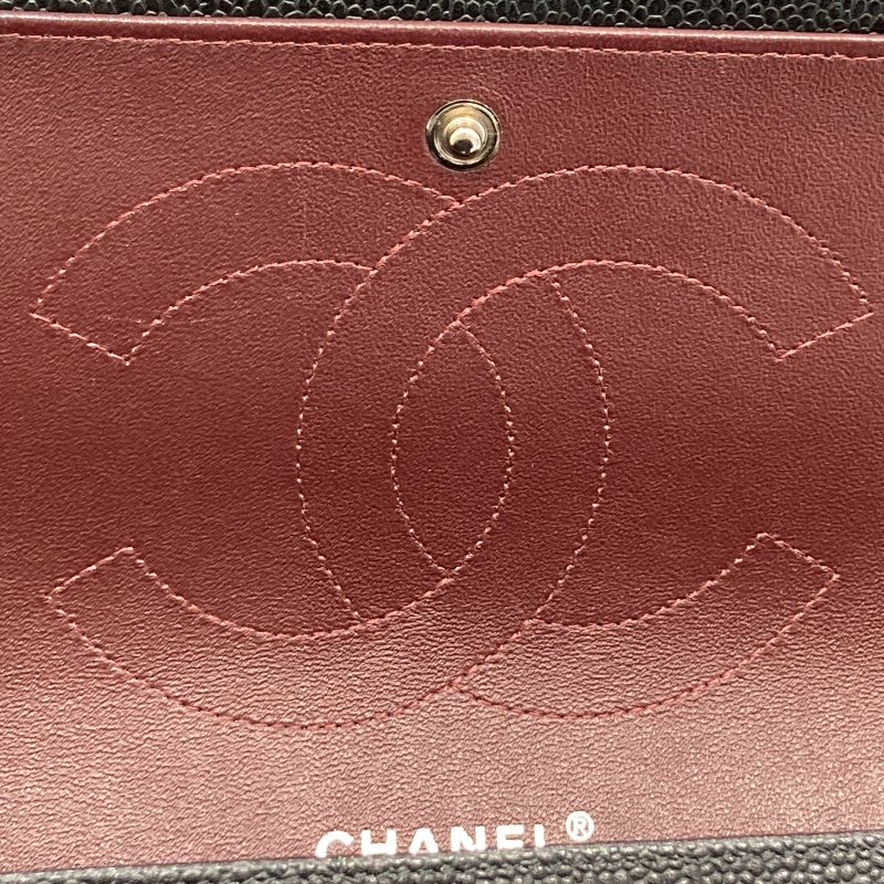 CHANEL 香奈兒 CLASSIC FLAP BAG 30 翻蓋側背包 荔枝牛皮 黑色 銀釦-13