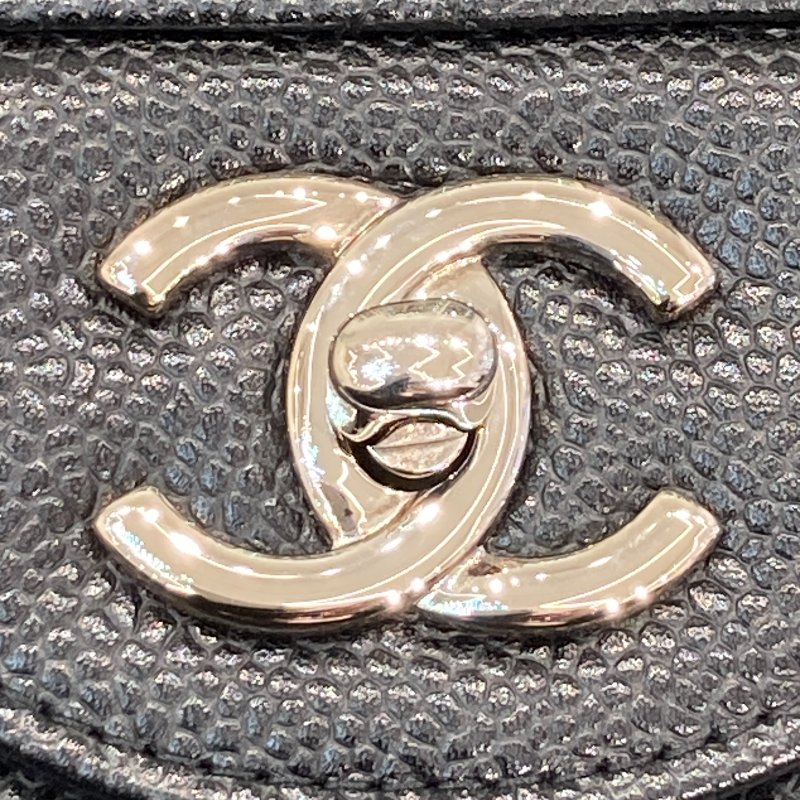 CHANEL 香奈兒 CLASSIC FLAP BAG 30 翻蓋側背包 荔枝牛皮 黑色 銀釦-16