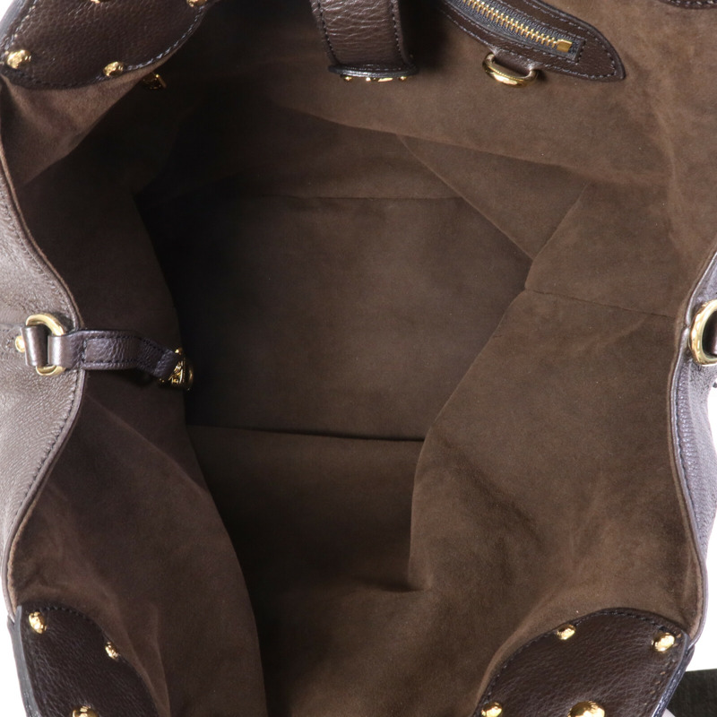 LOUIS VUITTON Monogram Mahina L金扣手挽袋-4