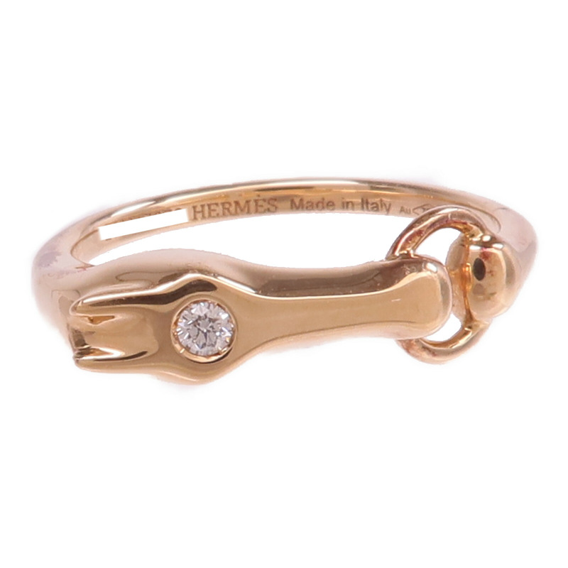 HERMES 18K玫瑰金Galop Ring戒指Hermes#51/US#5.75-1